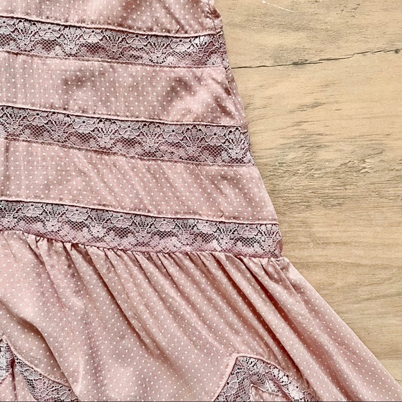 FREE PEOPLE Dress | Slip Voile Trapeze | Mauve | Lace cut out | Size XS, S, M - Picture 7 of 11